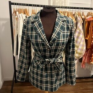 Greylin green plaid blazer
